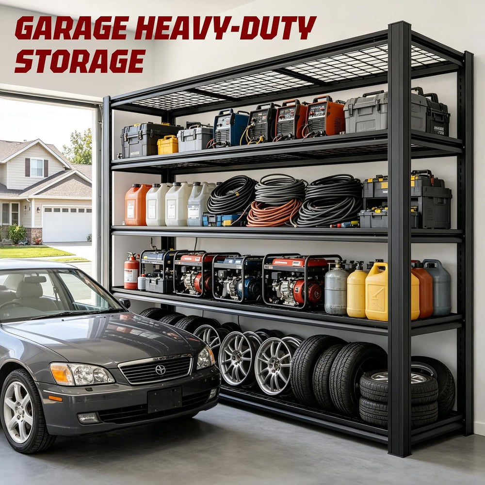 5000LBS Heavy Duty 5-Tier Adjustable Metal Garage Shelving, Tool-Free Easy As...