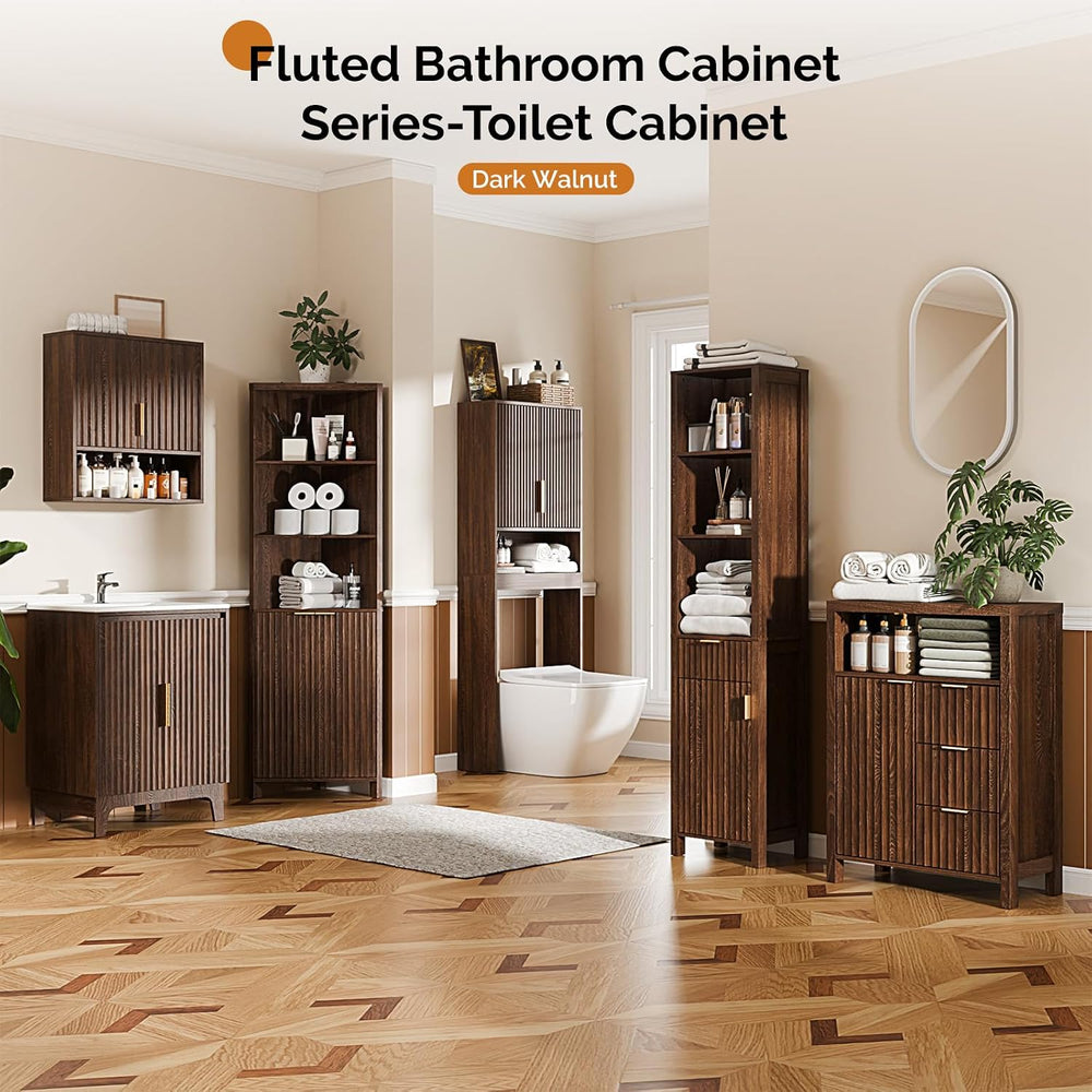 VINGLI Over The Toilet Storage Cabinet, Mid Century Modern Bathroom Organizer...