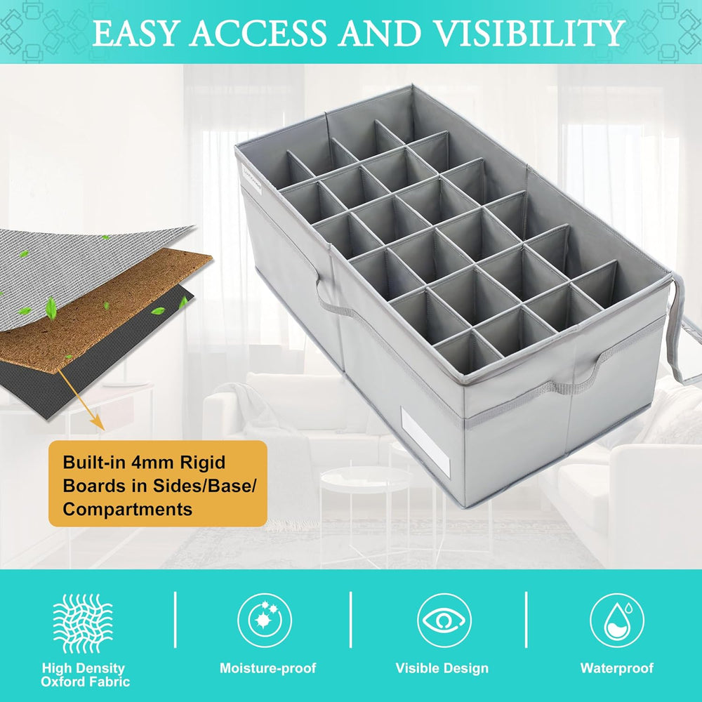 LUVHOMEE Shoe Organizer for Closet, Fits 24 Pairs, Large Shoe Box Storage Con...