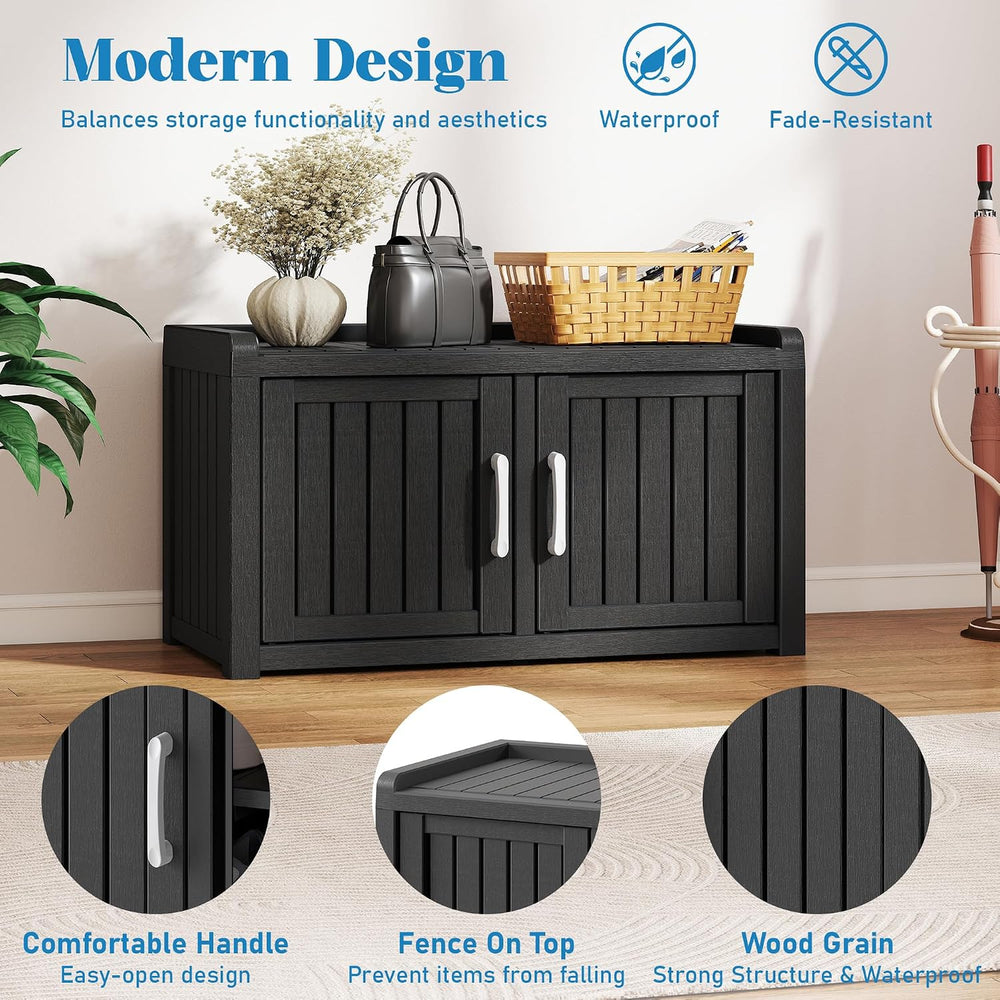 KAMABOKO 31.7" Shoe Storage Cabinet with Waterproof UV-Resistant, Entryw...