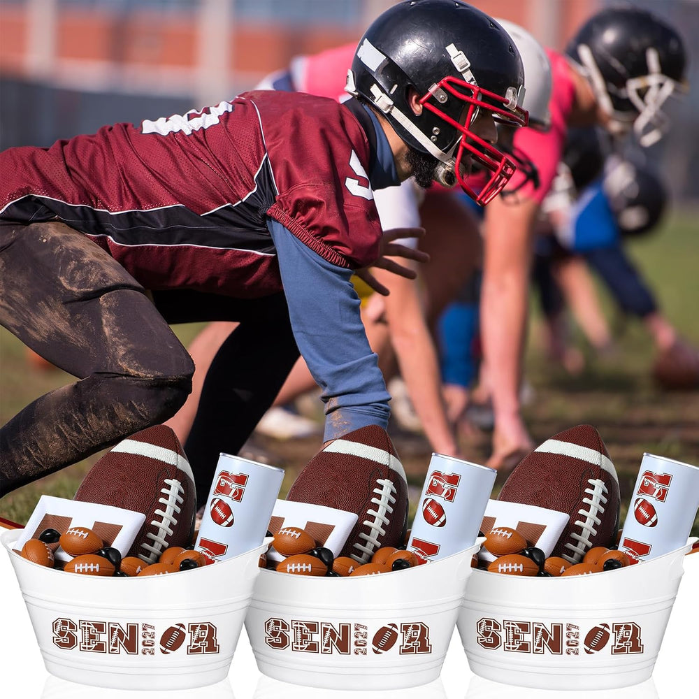 Pickmesh 3 Pcs Football Senior Night Sport Gift Basket, Senior 2027 Graduatio...