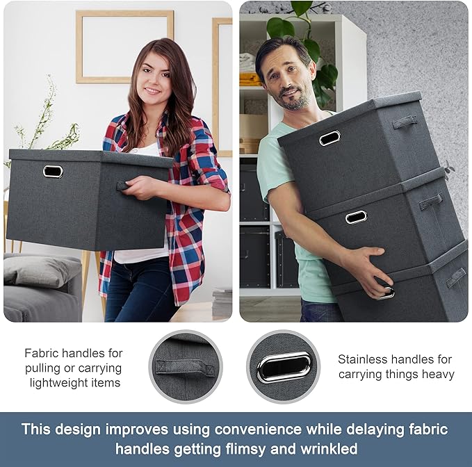 Medium 15" 21 Quart Collapsible Stackable Storage Bins