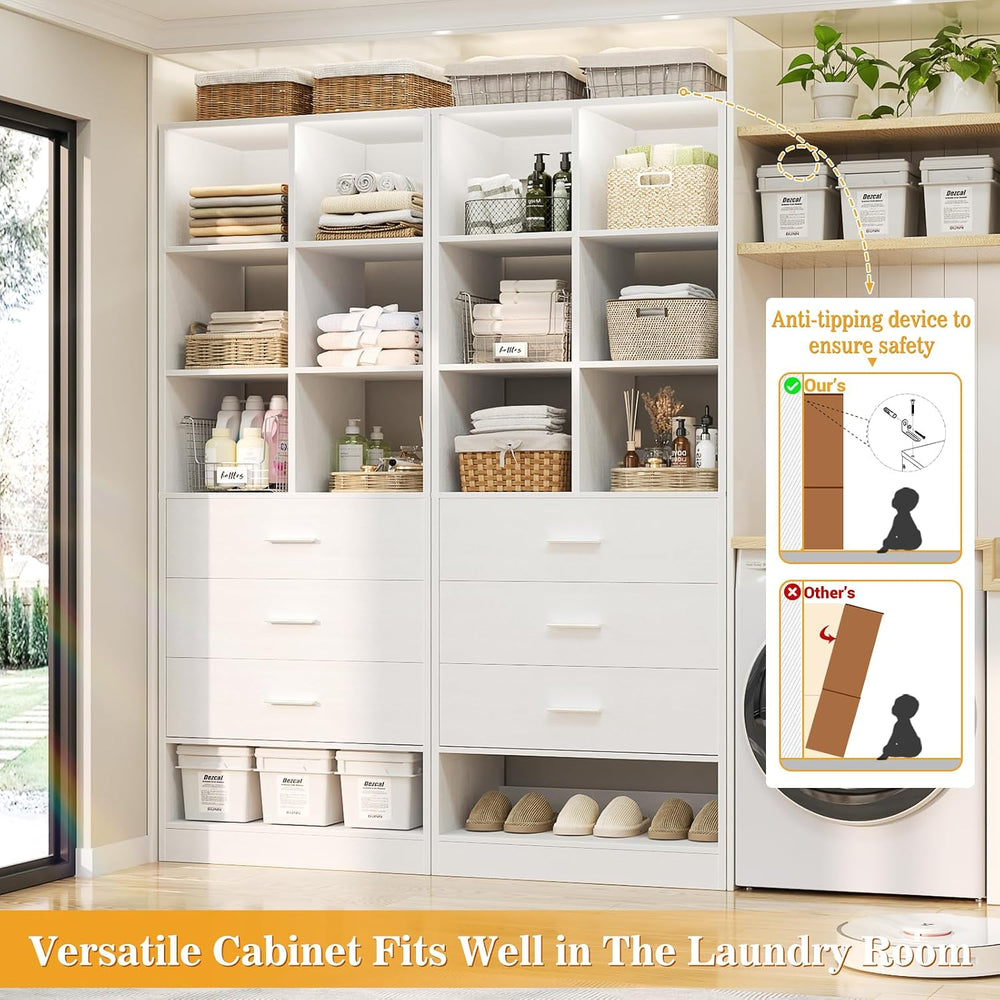 Homieasy Closet System Organizer with Drawers and Partition Storage, 4 FT Fre...