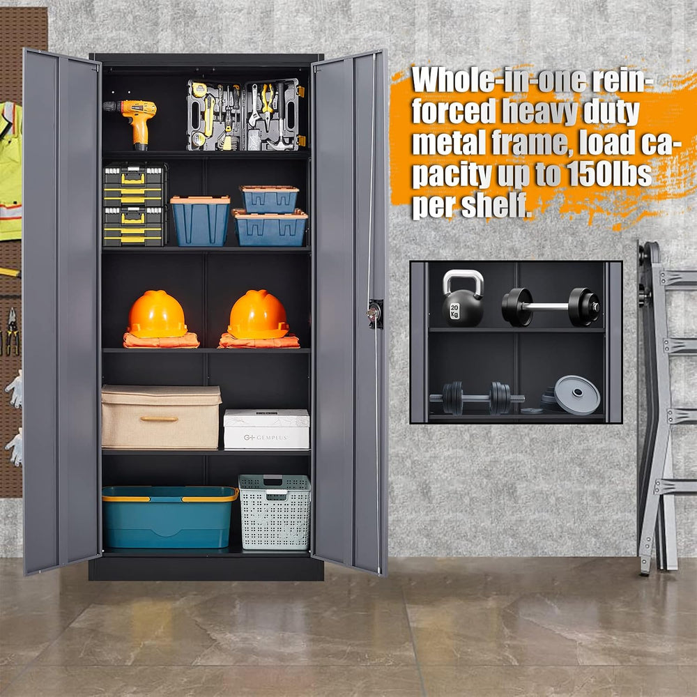 STANI Garage Storage Cabinet, 71" Steel Lockable File Cabinet, Locking S...