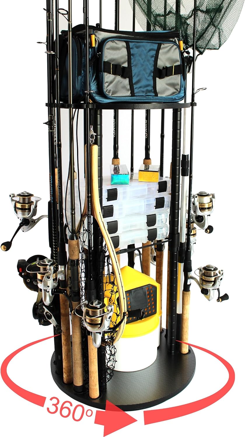 Rush Creek Creations Rod Holders for Garage Fishing Pole Rack Holds up