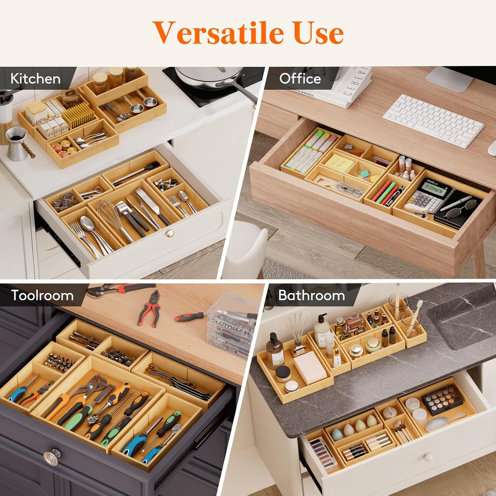 Lifewit Drawer Organizers 10 Pack(22 Grid) with 12 Inserts
