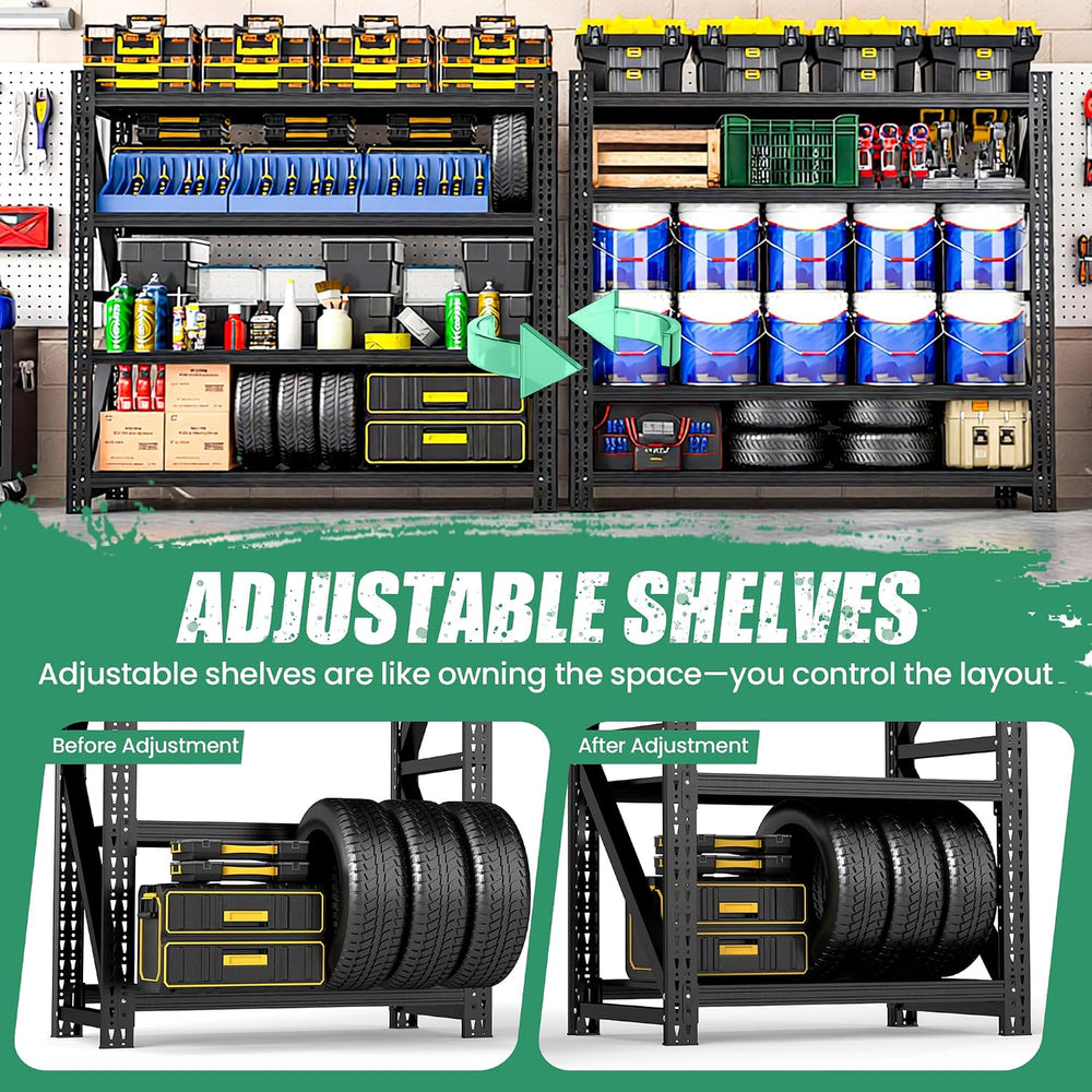 4-Tier Heavy Duty Garage Shelving,Industrial Shelving for Commercial & Ho...