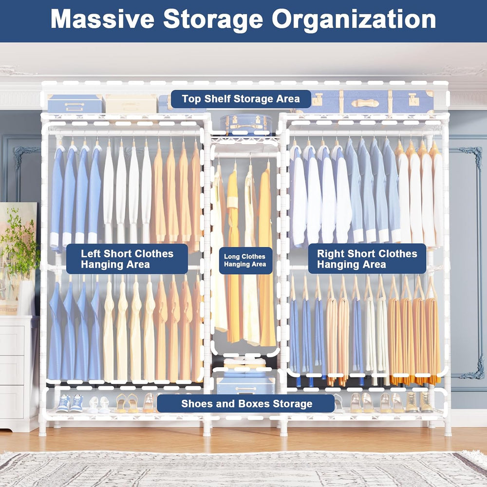 Ulif E12C Pro Heavy Duty Closet Organizer System,Freestanding Clothing Racks ...