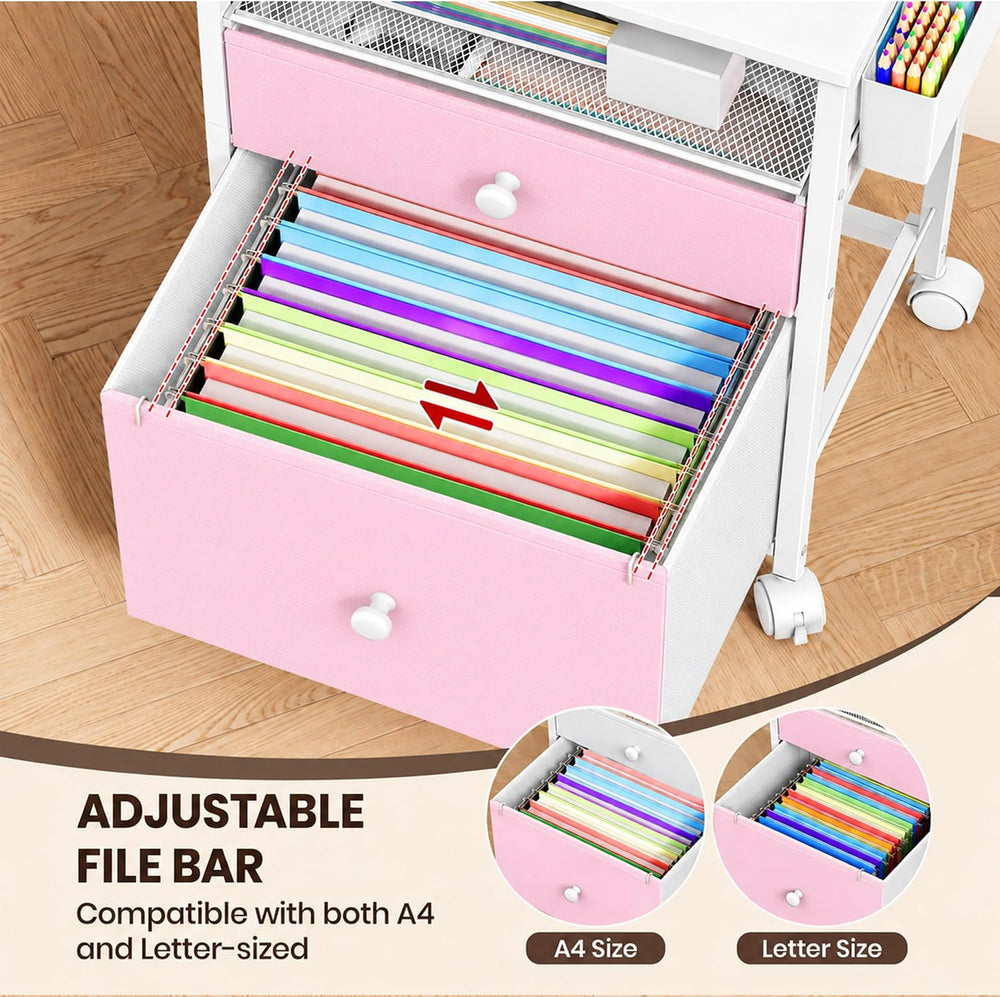 OPNICE File Cabinet Fits A4/Letter Size, Mobile Filing Cabinet & Printer ...