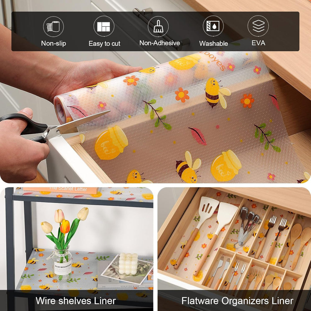Cooyes Shelf Liner Non-Adhesive Cabinet Drawer Liner for Kitchen 20"x360...