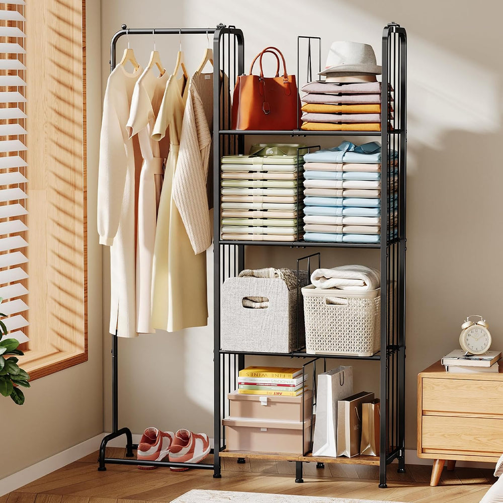 Honkazita 4-Tier Clothes Racks for Hanging Clothes, Black