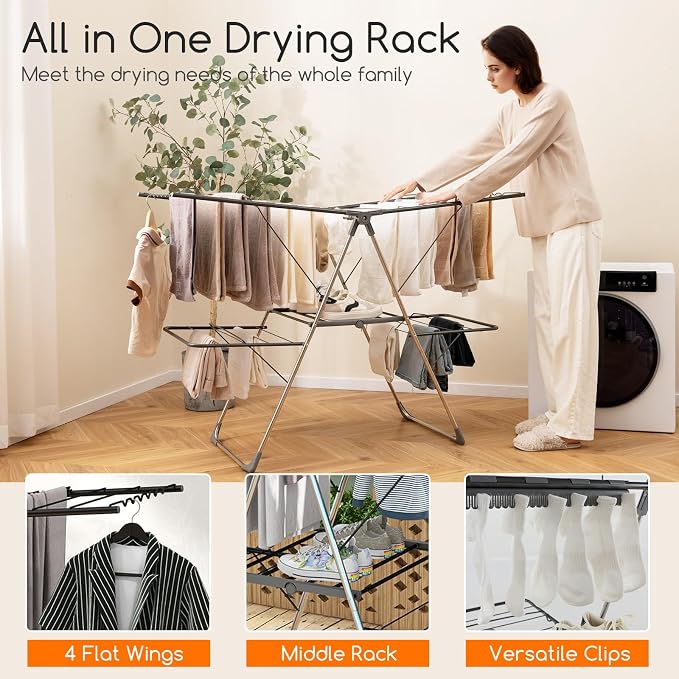 Giantex Clothes Drying Rack, Foldable Laundry Drying Rack