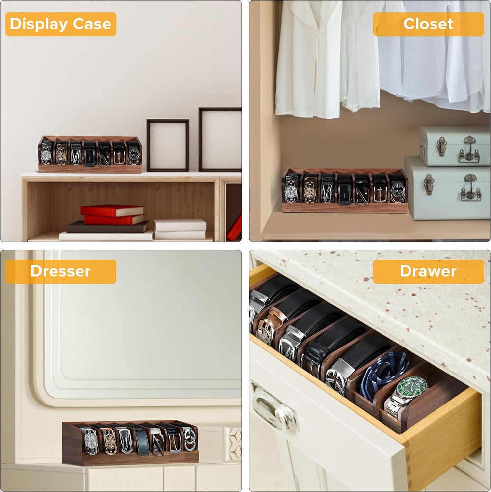 Belt organizer, 7 compartment belt holder belt hanger closet and belt organiz...