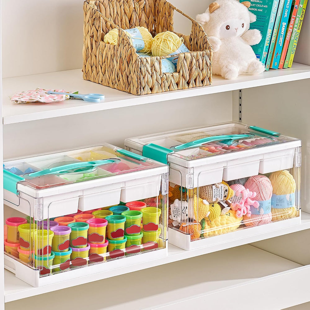 Vtopmart 24 QT Clear Storage Box with Tray & Dividers, 1 Pack–Basic