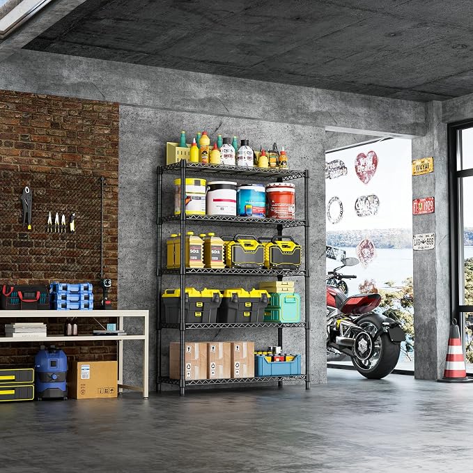IZEUK 1750 LBS Garage Shelving Wide Storage Shelves Metal Shelves Heavy Duty