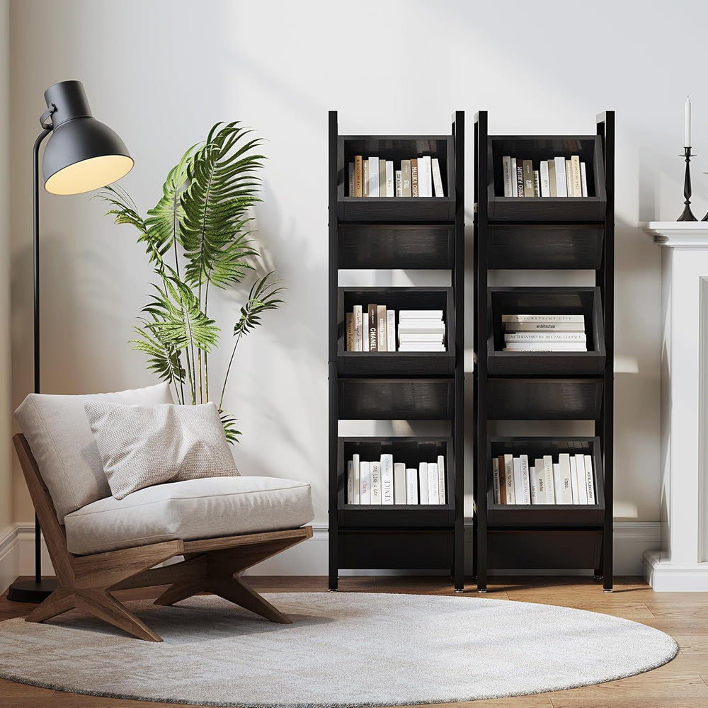 LITTLE TREE 3-Tier Basket Stand, Wooden Floor Stand Shelving Unit, Rustic Sta...