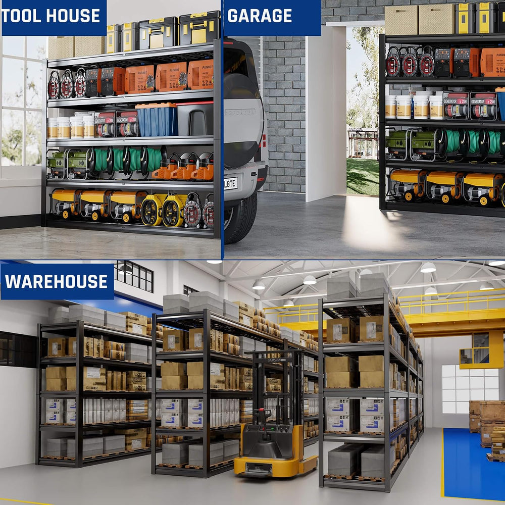 67" Wide 5-Tier Garage Shelving Unit, 67" W x 24" D x 84"...