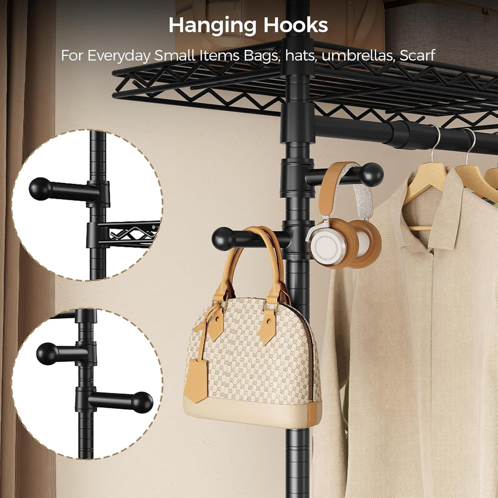 Closet Organizers and Storage, 3-Row Heavy Duty Garment Rack Clothes Rack for...