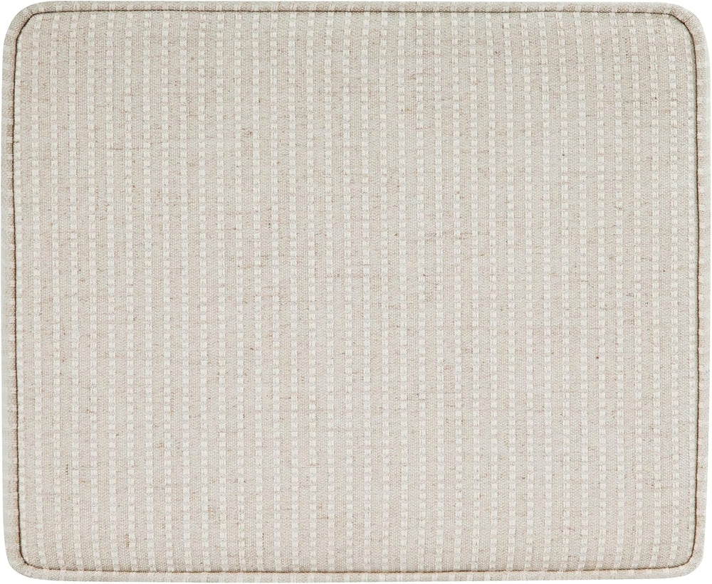 HomePop 22" Modern Rectangular Storage Ottoman - White Woven Stripe