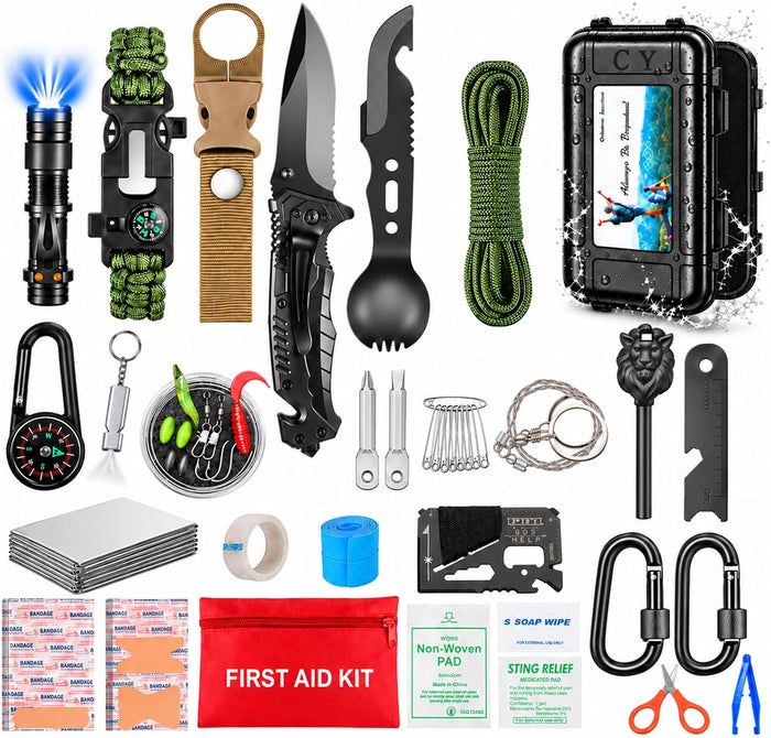 Survival Kit and Emergency Gear for Men - 66 in 1 Outdoor Equipment