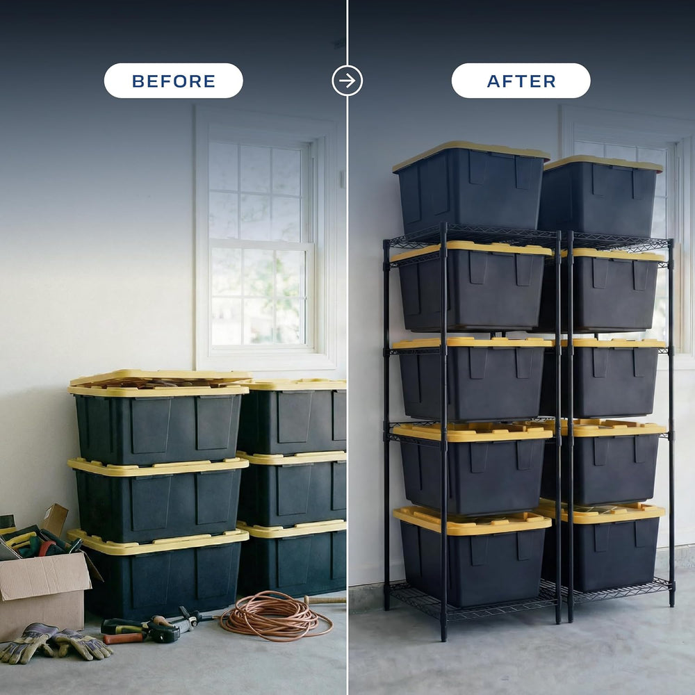 MonsterRAX 2-Pack 5-Tier NSF Bin Rack for 27-Gal Totes, Black
