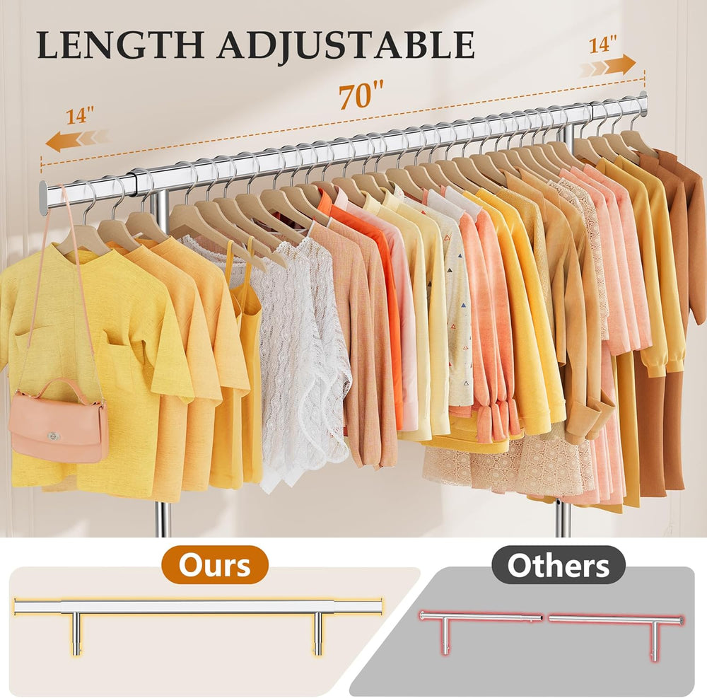 Gewudraw Clothes Rack Heavy Duty 630 LBS Capacity-Rolling Clothing Rack