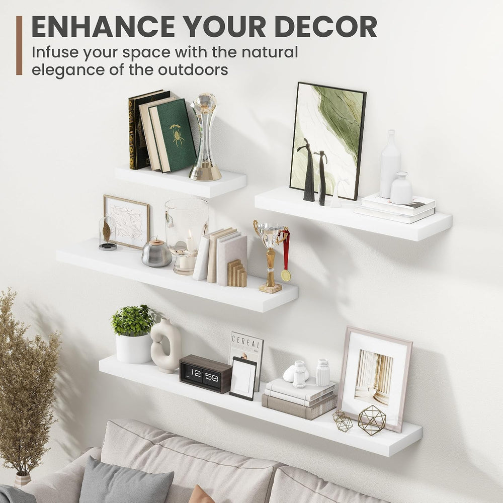 Acovy 48 Inch Floating Shelves, 8 Inch Deep Floating Shelves for Wall, Hangin...