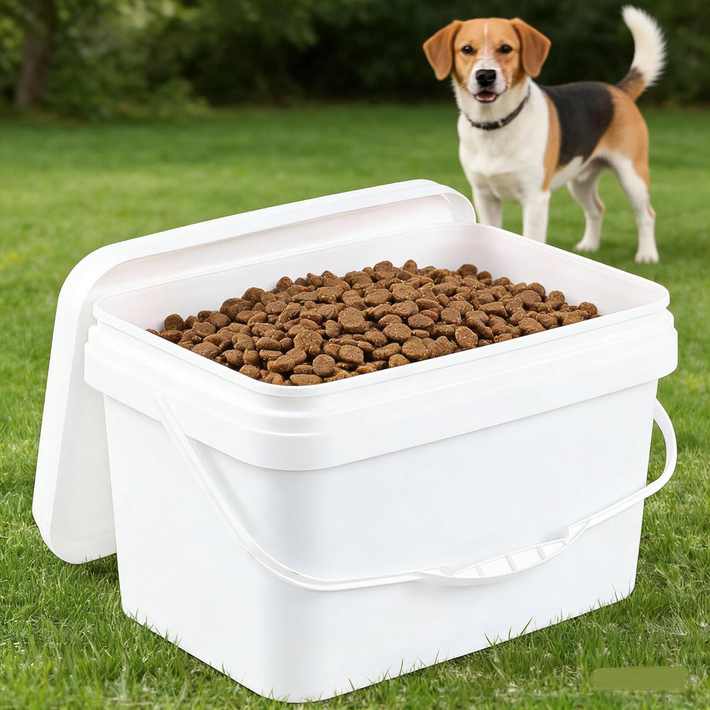 3 Gallon Rectangular Storage Bucket Pails with Lid, 4-Pack