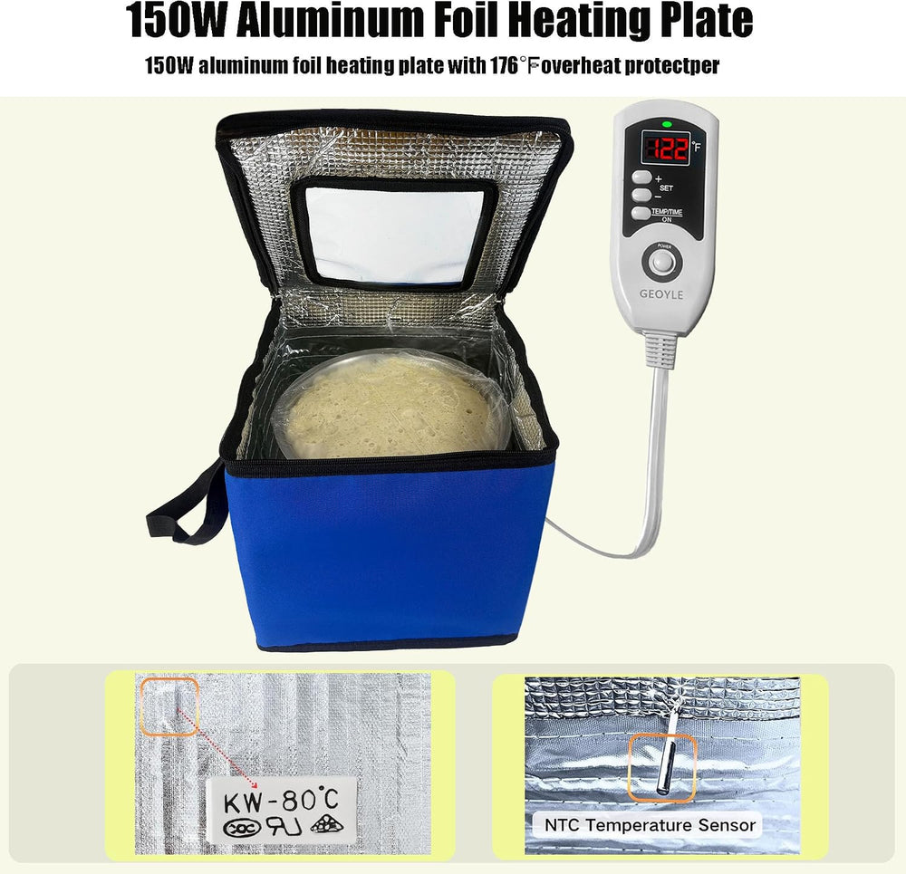 Folding Dough Proofing Box, Sourdough Starter with Temp Control (0-122โ) &...