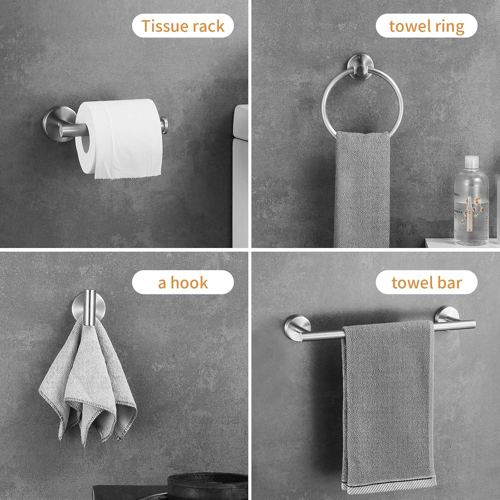 Bathroom Hardware Set 10 Pieces, Stainless Steel Towel Bar Set Includes 16 in...