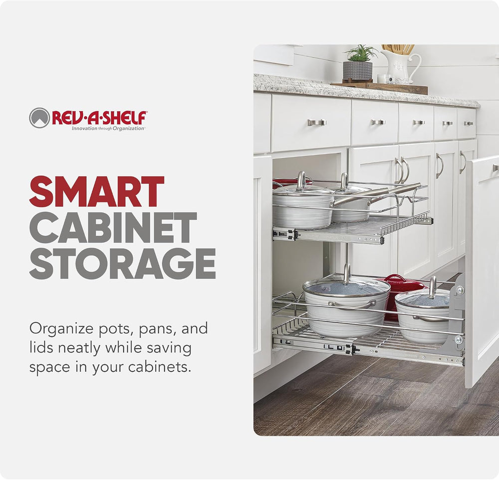 Rev-A-Shelf Pullout Organizer for Cabinets, Min Opening Width 17.5"