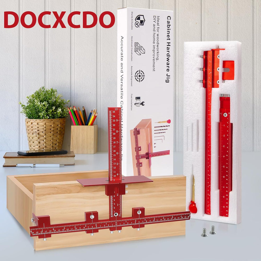DOCXCDO Cabinet Handle Jig,Aluminum Cabinet Hardware Jig Tool for Handle