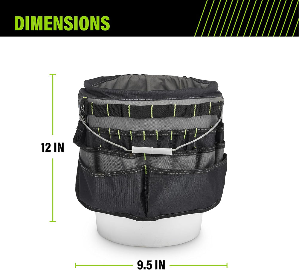 AWP Bucket Tool Organizer 51-pocket, Utility Tool Bag, 1 Pack
