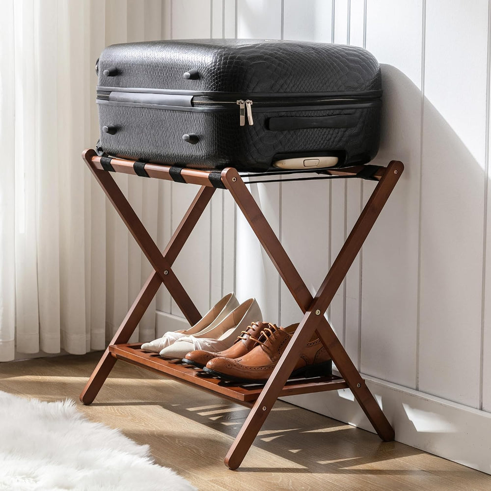 Luggage Racks Suitcase Stand Foldable With Storage Shelf For Guest Room Hotel...