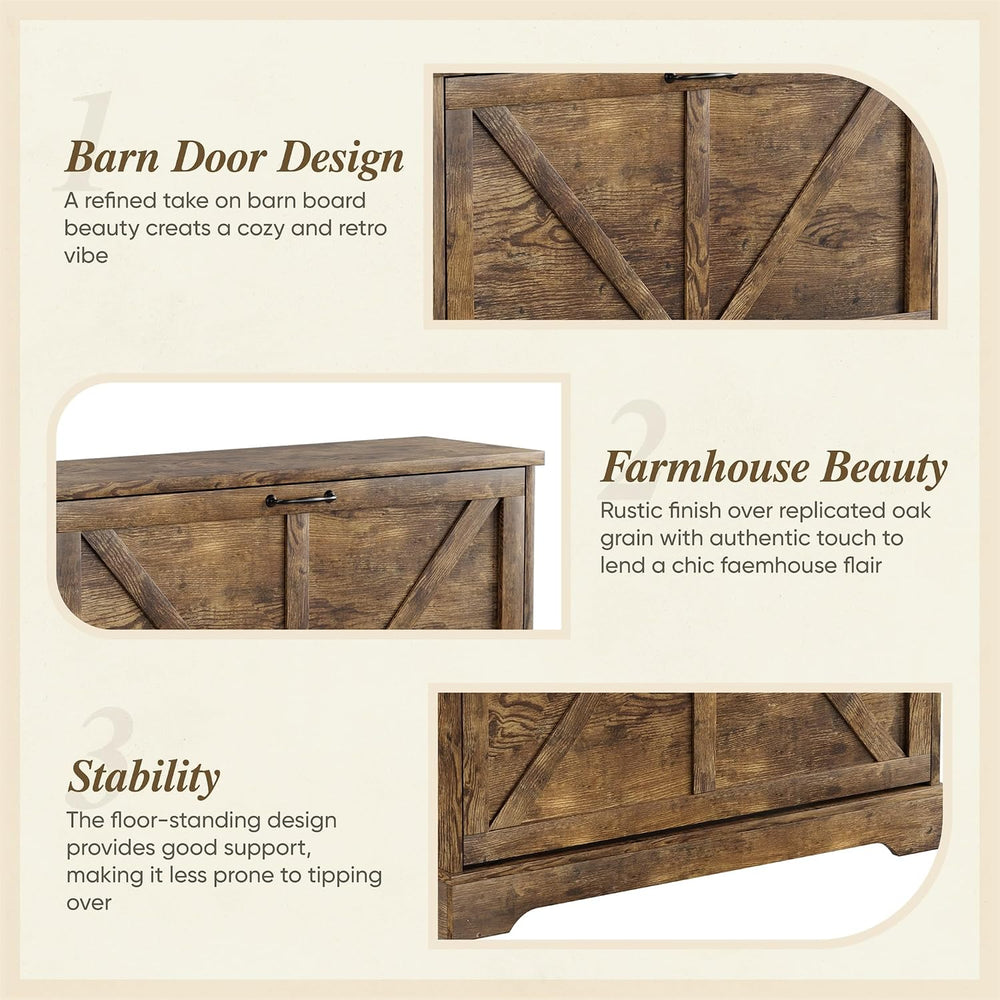 Semiocthome Farmhouse Shoe Storage Cabinet with 2 Flip Drawers, 31.5"(W)...