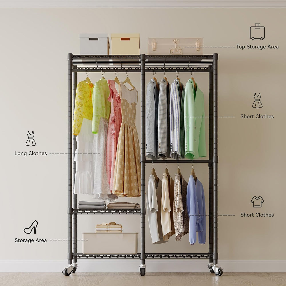 Higeego H9 Garment Rack with Cover, Heavy Duty Clothing Rack for Hanging Clot...