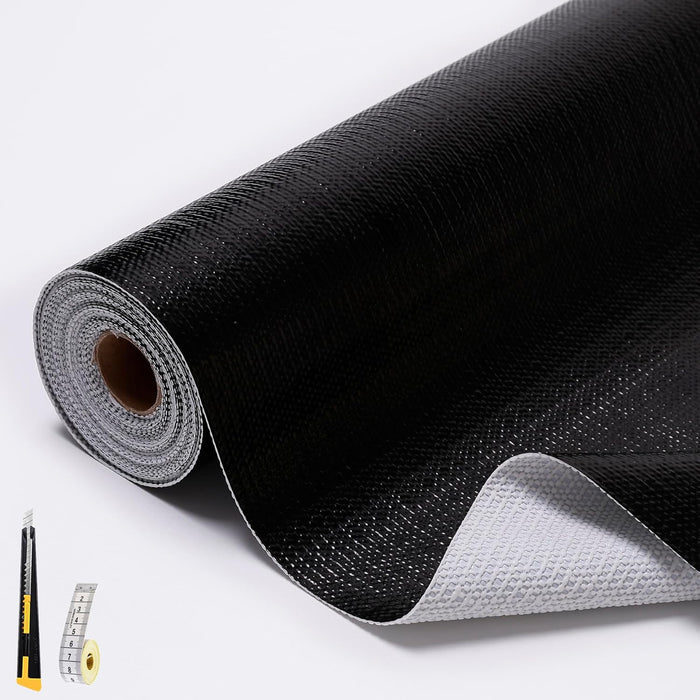 Black Drawer and Shelf Liners for Kitchen Cabinet,Non Slip Cabinet Liners for Shelves,Non-Adhesive Strong Grip Mats Protect Dresser Cupboard,Shelf Paper Easy to Clean-23.6IN x 20FT Black
