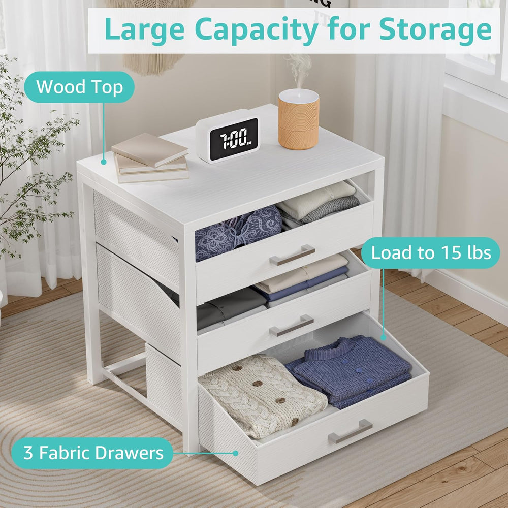 BOLUO Closet Drawers White 3 Drawer Dresser for Closet Organizers and Storage...