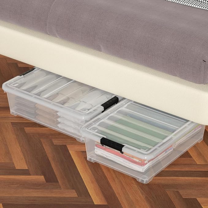 25 Quart Clear Under Bed Storage Container