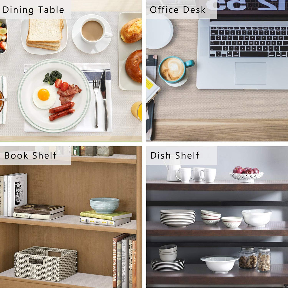 Shelf Liner Kitchen Cabinet Drawer Mat, 23.6"W x 236.2"L Non Adhesi...