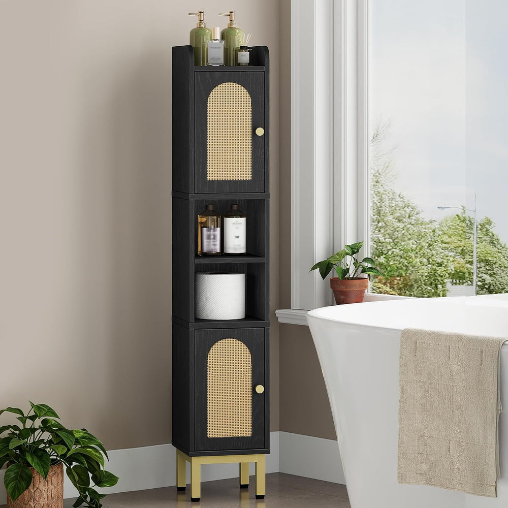 Hzuaneri Slim Bathroom Storage Cabinet, Narrow Bathroom Organizers,2 Doors