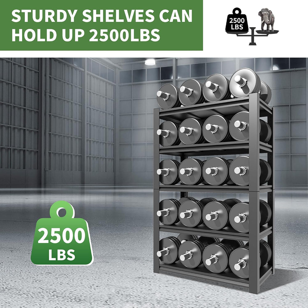 Garage Shelving,72" H Garage Shelves Heavy Duty, 3000Lbs 5 Tier Adjustab...
