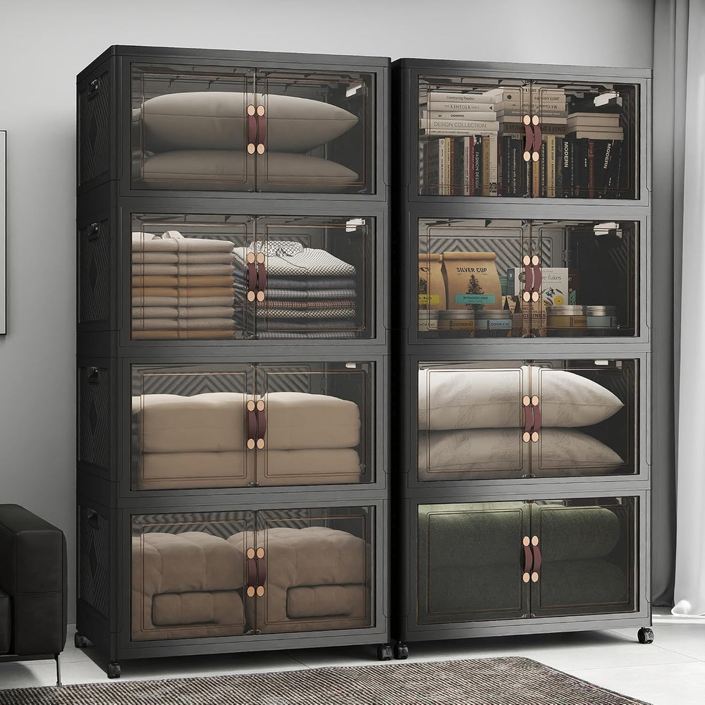 UAMFURI Stackable Storage Bins with Lids, 1440QT Lockable Storage Cabinet