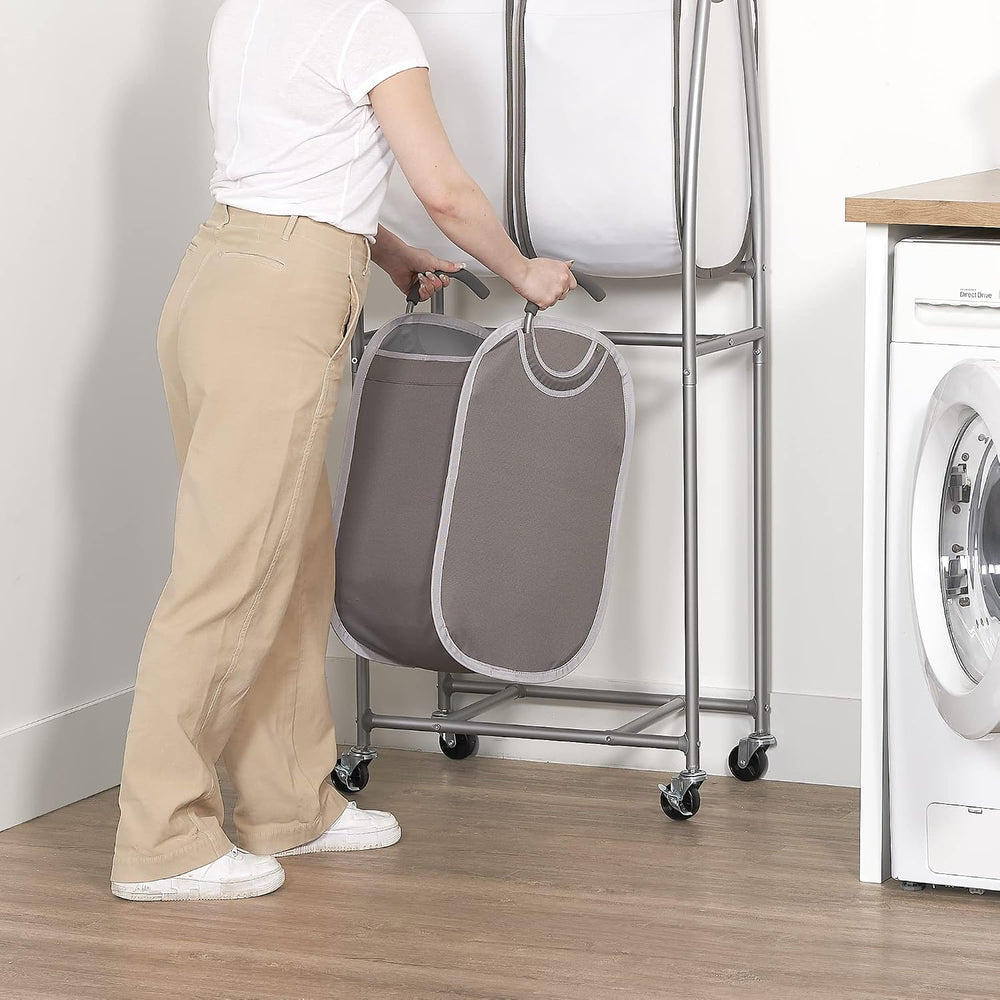 Neatfreak - 2 Tier Vertical Rolling Laundry Cart - Rolling Storage Cart On Wh...