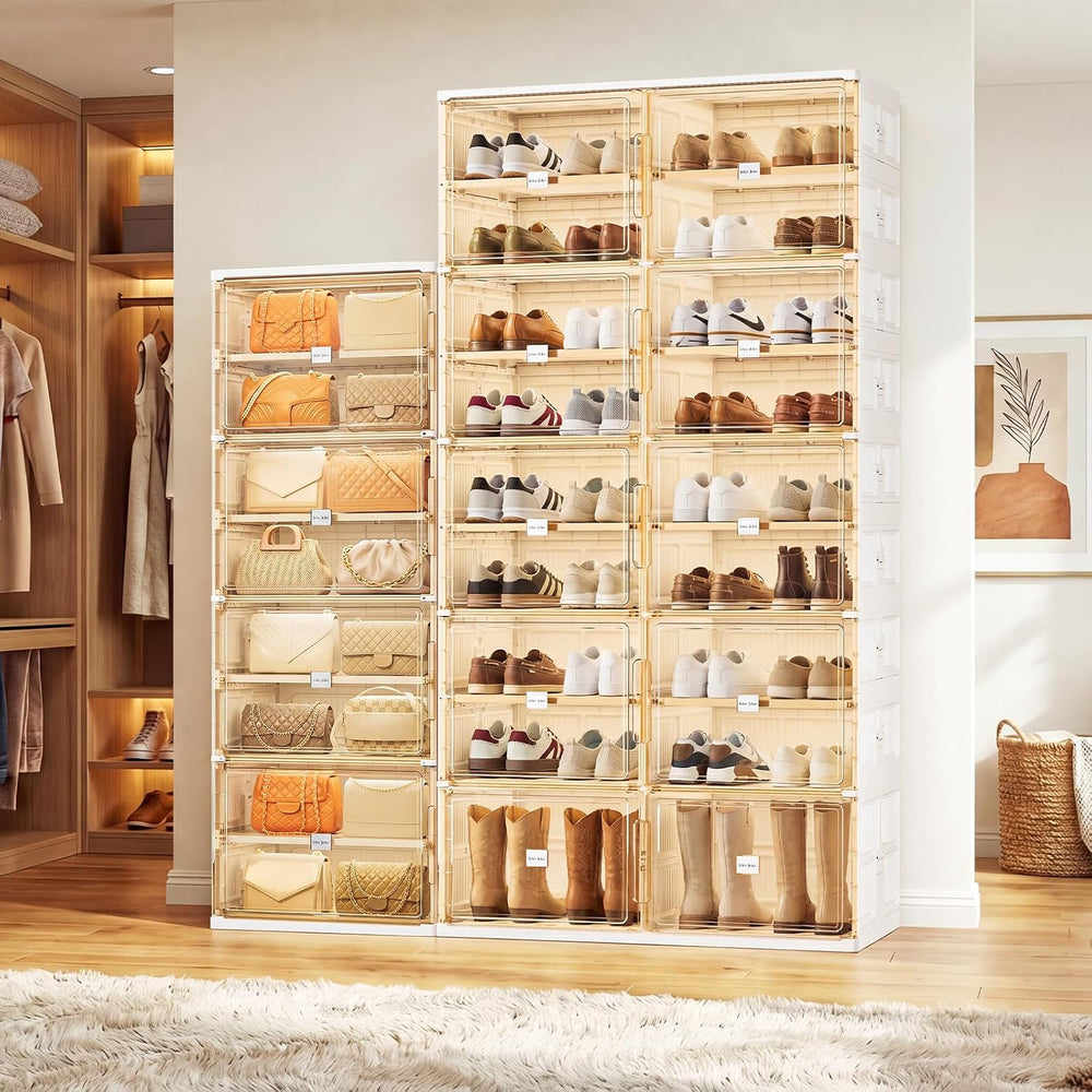 JEKO&JEKO 9 Tiers Foldable Boot and Shoe Storage Rack Cabinet for Closet ...