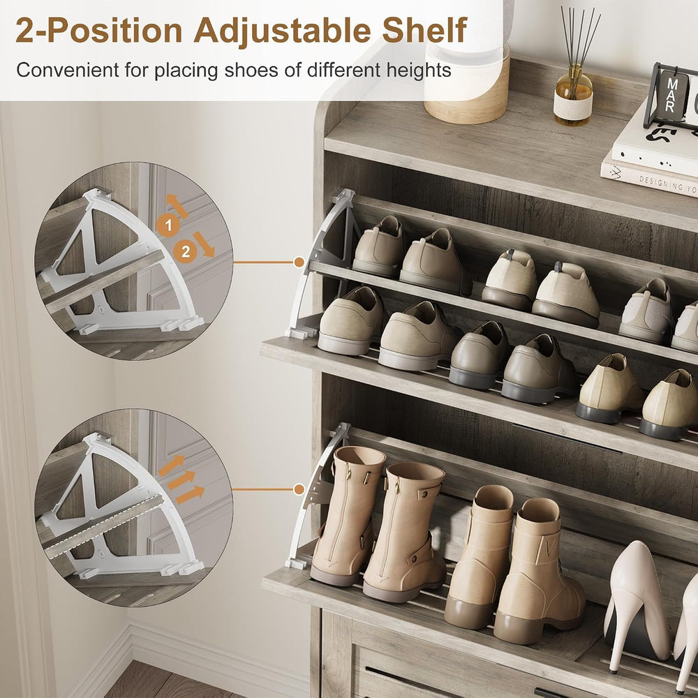 IDEALHOSUE Shoe Cabinet Storage for Entryway, Slim Shoe Storage Cabinet with ...