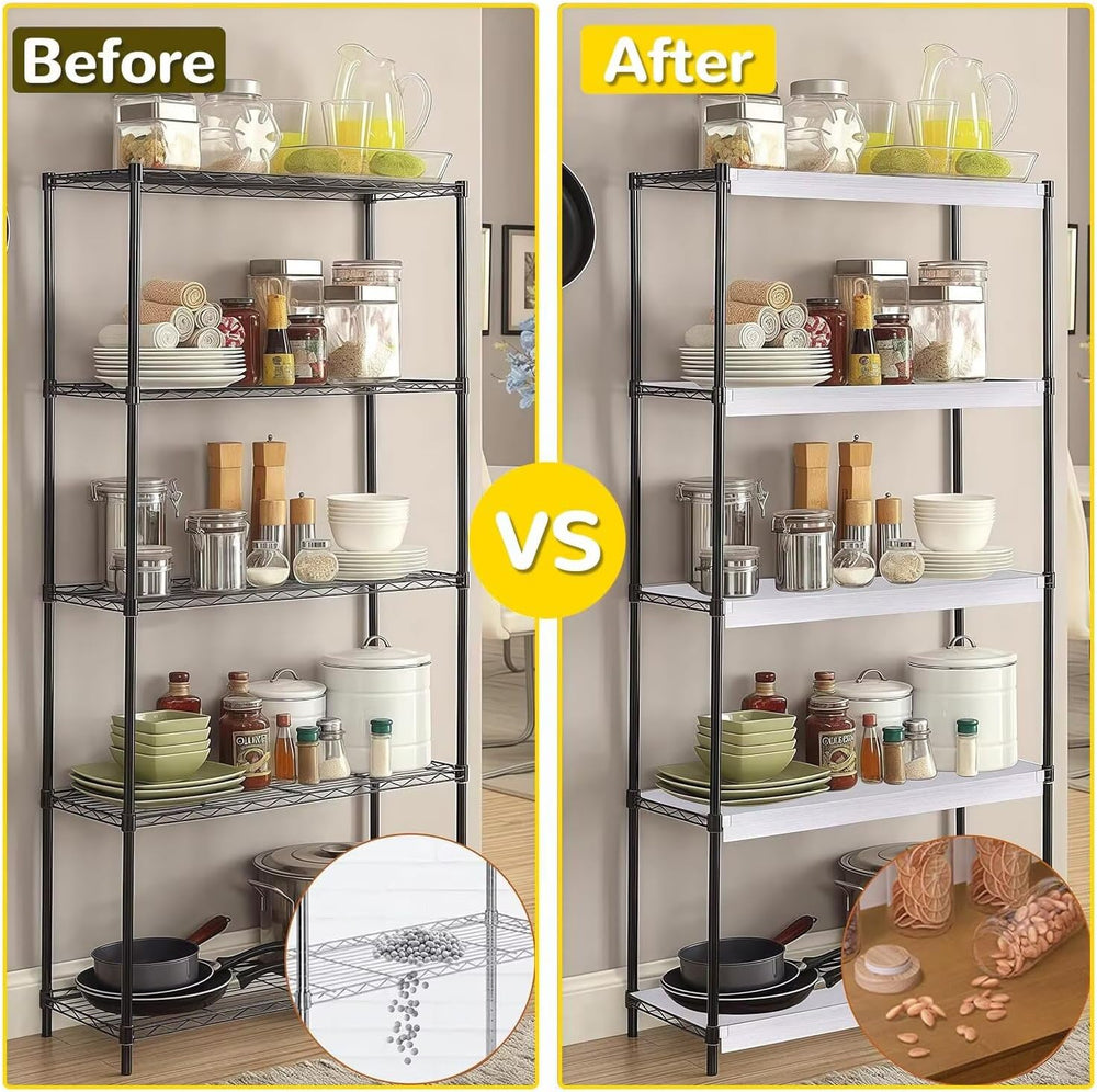 5 Pcs Wire Shelf Covers, 16x32 in Foamed PVC Wire Rack Covers with Wood Grain...