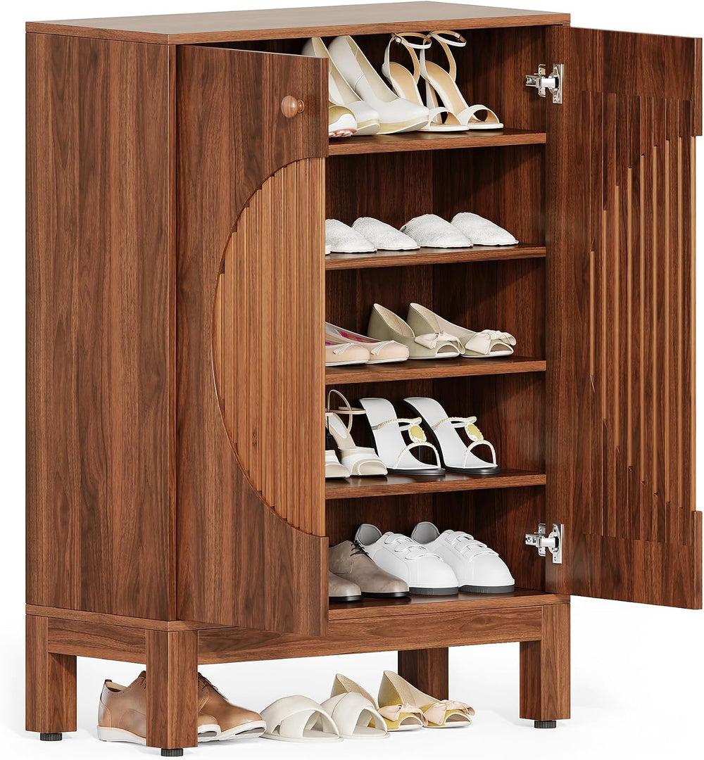 LITTLE TREE 5-Tier Shoe Cabinet, Adjustable Height Shelves, 39.8" Tall F...