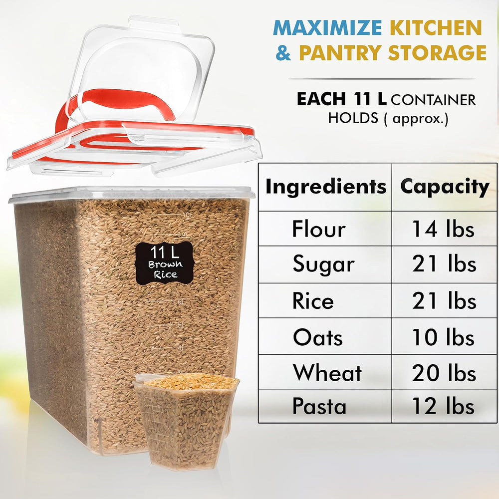 Shazo 2 PC (11L | 372 oz) Flour Sugar Storage Containers with Spout Lid &...