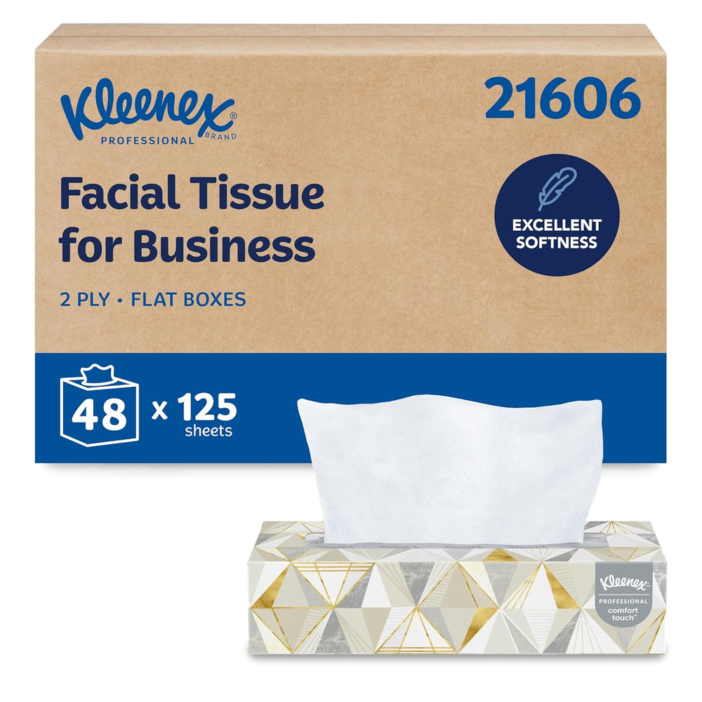 Kleenex Professional Facial Tissue, Bulk, 48 Boxes x 125 Tissues (21606)